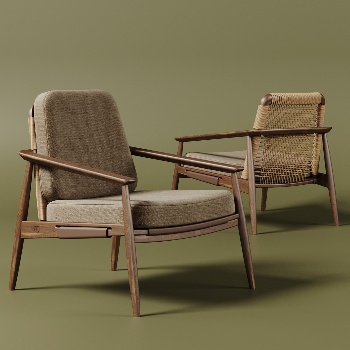 Rigorously handcrafted in walnut wood, the sumptuous and textured backrest cords of the Adam armchair effortlessly complement the natural beauty of an interior garden or living space, creating an opulent and organic atmosphere that evokes relaxation and indulgence