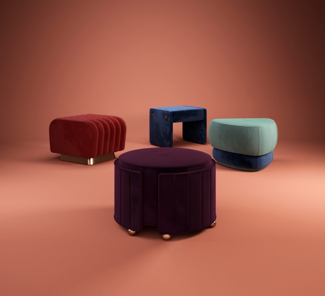Colorful Stools- Ottoman Collection Square