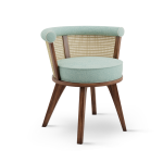 George Dining Chair is made of solid walnut wood enriched with rattan