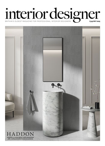 Interior Designer magazine, May 2025 over of Interior Designer magazine, May 2025 issue, in gray tones.
