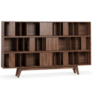 Living room and dining room integrated-Woodworth bookcase