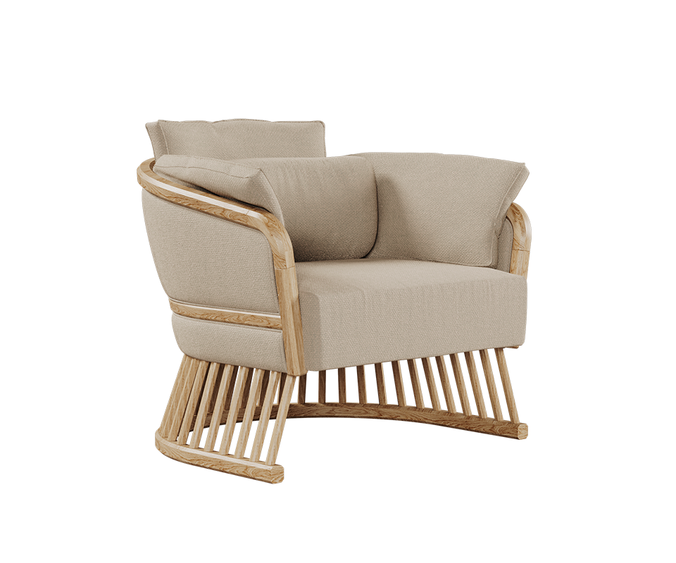 Carefully handcrafted in black stained ashwood or in walnut wood and upholstered in linen, the Johnson Armchair provides a majestic look.