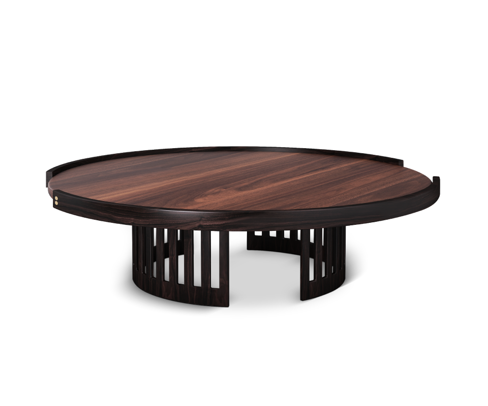 Richard Center Table in smoked walnut wood and oak