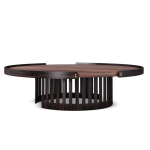 Richard Center Table in smoked walnut wood and oak