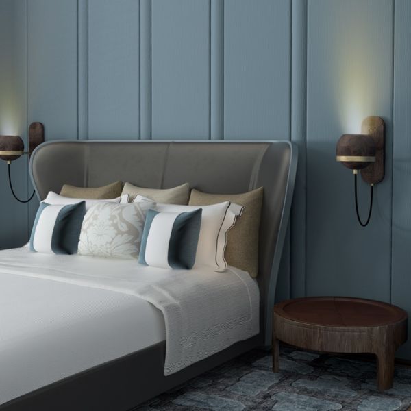 Exquisite Bedroom Decor | Fleming Wall Lamp and Churchill Nightstand
