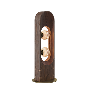 Foley Floor Lamp in smoked walnut wood