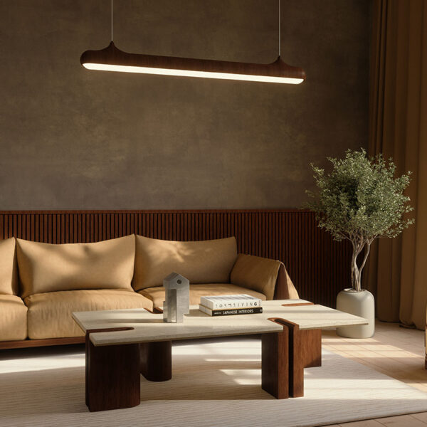 Grenville Center Tables - Travertine X Walnut Wood