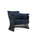 Johnson Armchair in blue linen Johnson Armchair in blue linen