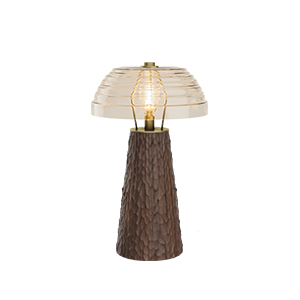 Lloyd I Table Lamp in Hammered smoked walnut wood