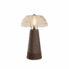 Lloyd II Table Lamp in smoked walnut wood and leather.