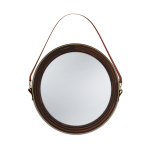 Reynolds Mirror handcrafted in walnut wood with genuine leather and brass Reynolds Mirror handcrafted in walnut wood with genuine leather and brass