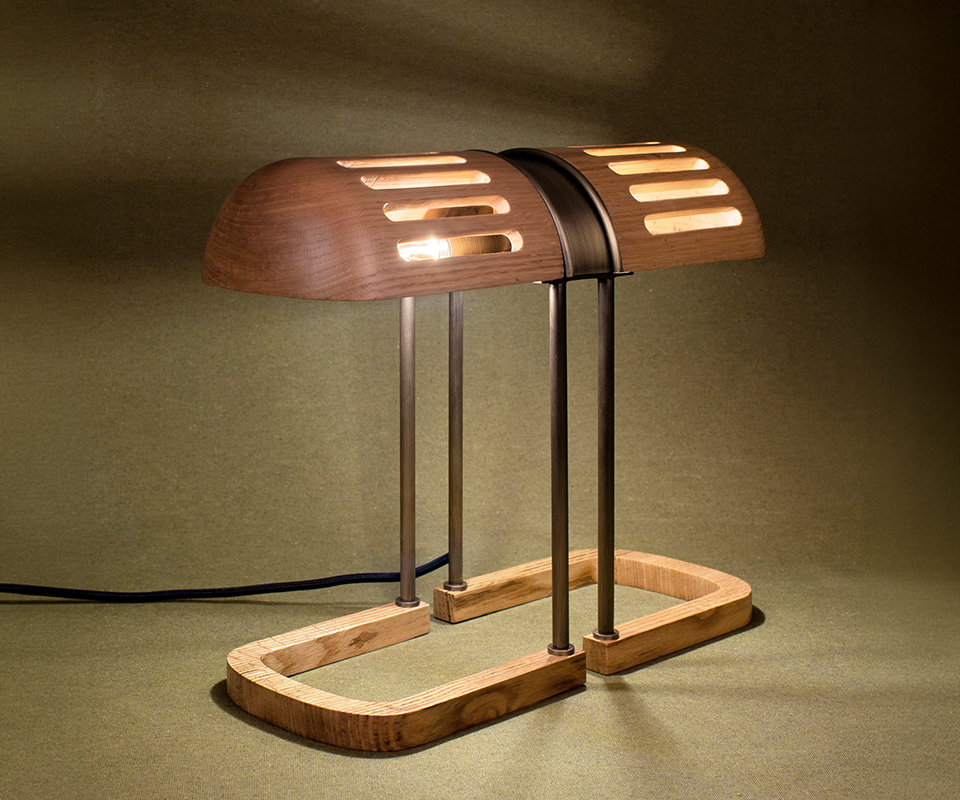 Turing Table Lamp in natural oak
