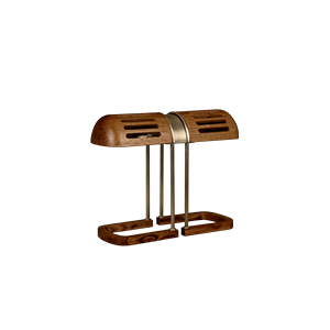 Turing Table Lamp Turing Table Lamp crafted in smoked walnut wood with aged brass accents